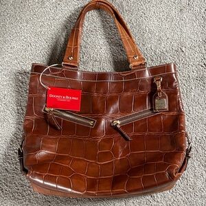 Dooney & Bourke Chestnut Croc Embossed Handbag